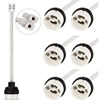 DiCUNO GU10 Portalámparas- 0.75mm² 15CM-150MM Cable- GU10 Conector Base de cerámica para bombilla GU10- 0-250V- 2A- 6…